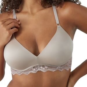 Maidenform Wireless Lift Bra with Scalloped Lace Edge-  Beige Size 40C  $48 NWT
